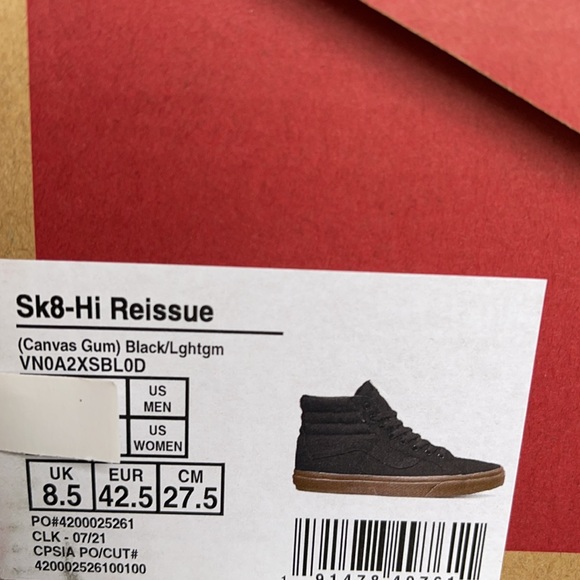 Vans Sk8-Hi Reissued Canvas Gum Black/Light Gum WM - Picture 16 of 16